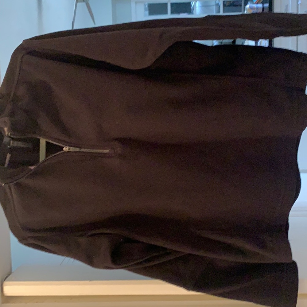 Men’s black, lightweight quarter zip Lands’ End polartec fleece